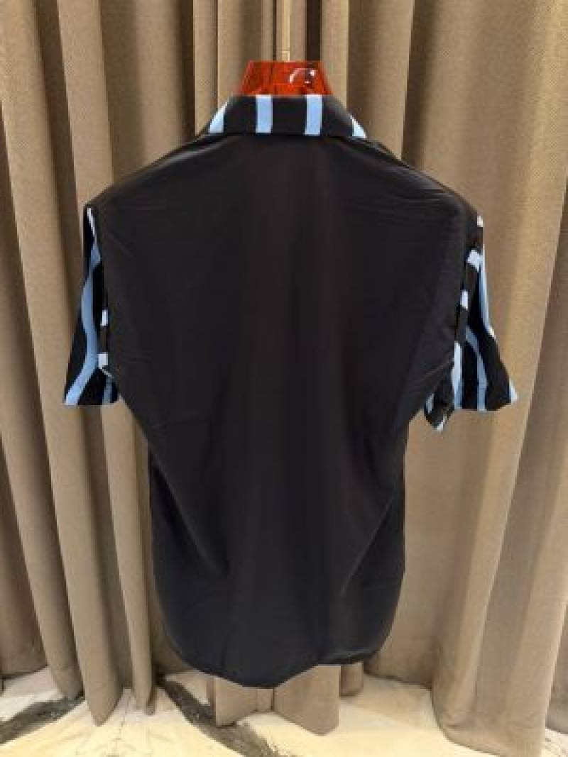 Casablanca Japanese Lycra Half Sleeves Shirt Black