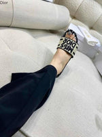 Miss Dioor Premium Quality Dway Slide With OG Box & Carry Bag (White Black - 1058)