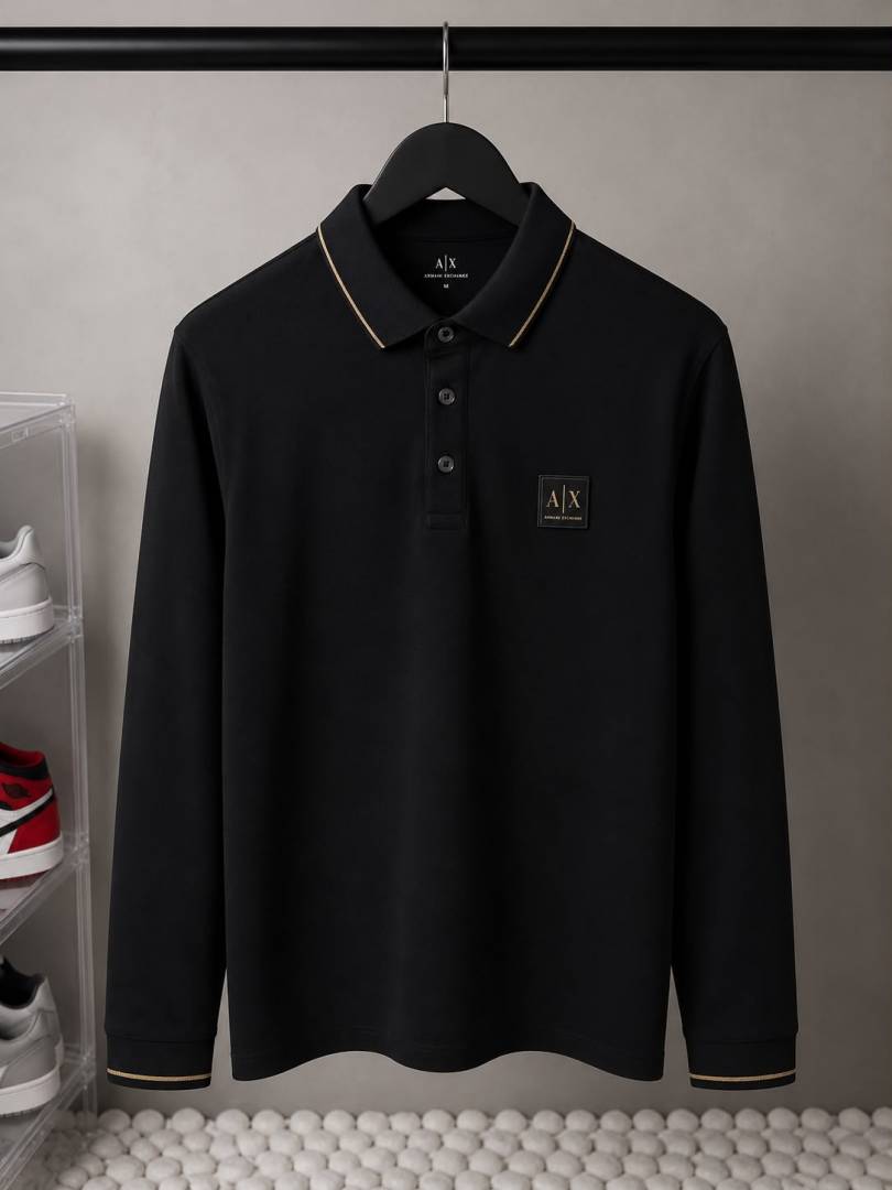 Armaa__ Exchange Premium Long Sleeve Polo T Shirt Black 1072 sale- offer. VS1000