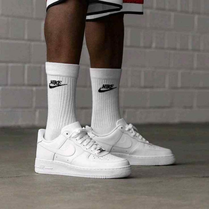 Nike Airforce 1 White Pure Leather Heavy Quality (With Dust Bag Bill Carry Bag 1 Complementary Bottle Lace) 1068