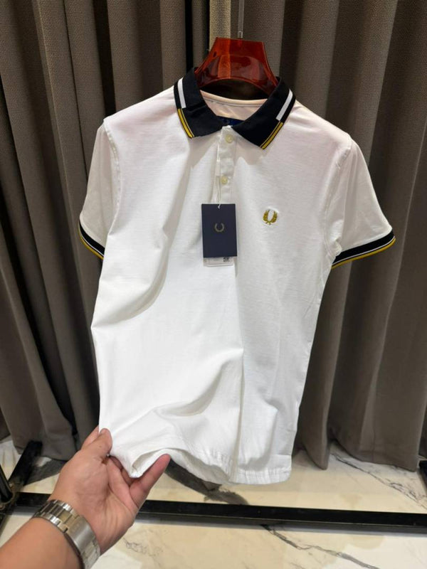 Fred Perry Chest Logo Polo T-shirt White