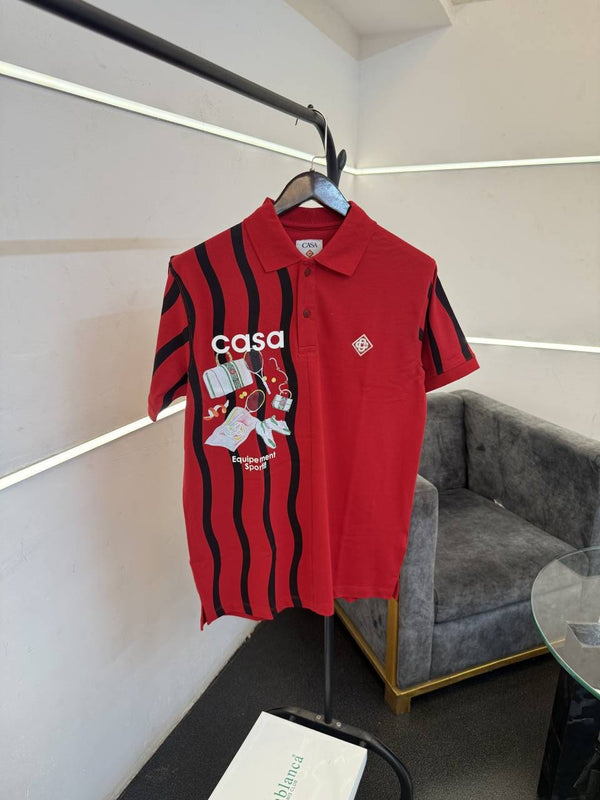 Casablanca turkey imported polo tshirt red with box