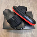 Christian Loubotin Take It Easy Black Red Premium Slides