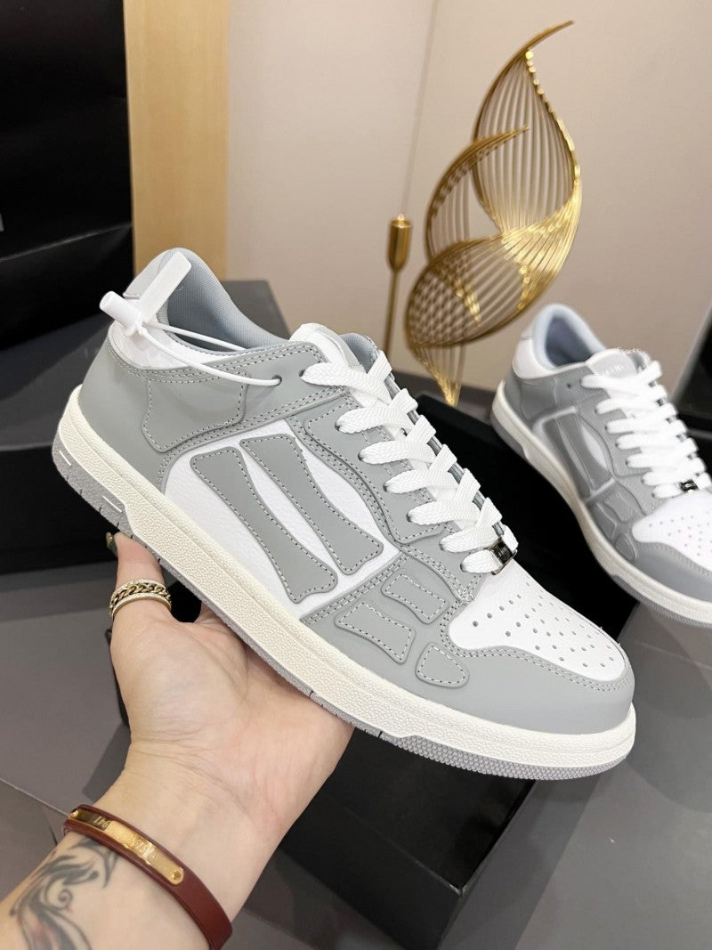 Amiri skeleton low top grey