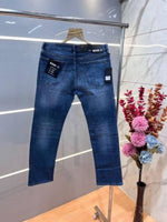 Boss Blue Shade Premium Imported Stretchable Lycra Fabric Straight Fit Denim with Metal Logo Sale Offer 3497