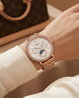 Fossil Es3121 Jacqueline Sun Moon Copper-White