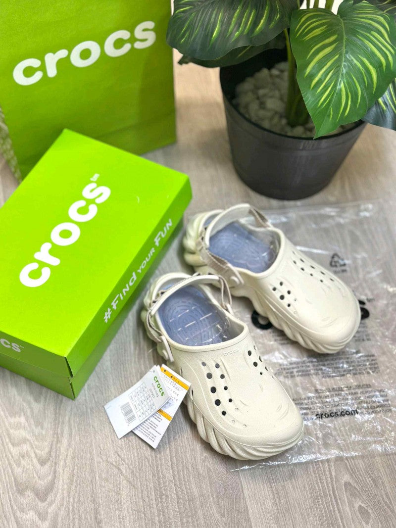 Crocs Echo Super Soft Premium Cement Grey Grey Clogs