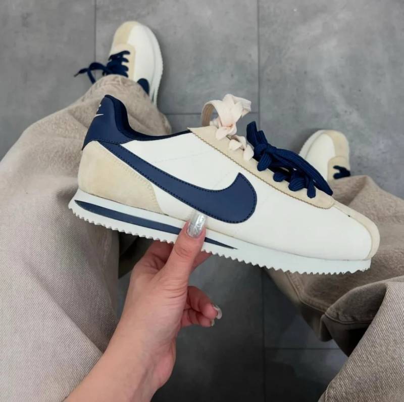 Nike CORTEZ WHITE BLUE WITH SUEDE