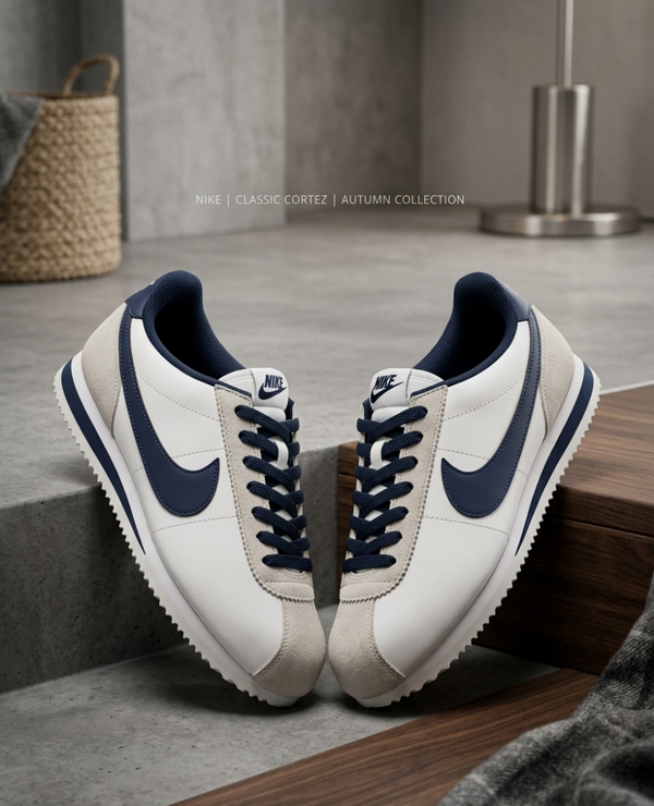 Nike CORTEZ WHITE BLUE WITH SUEDE