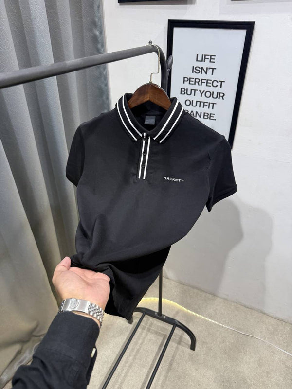 Hackett imported polo tshirt black