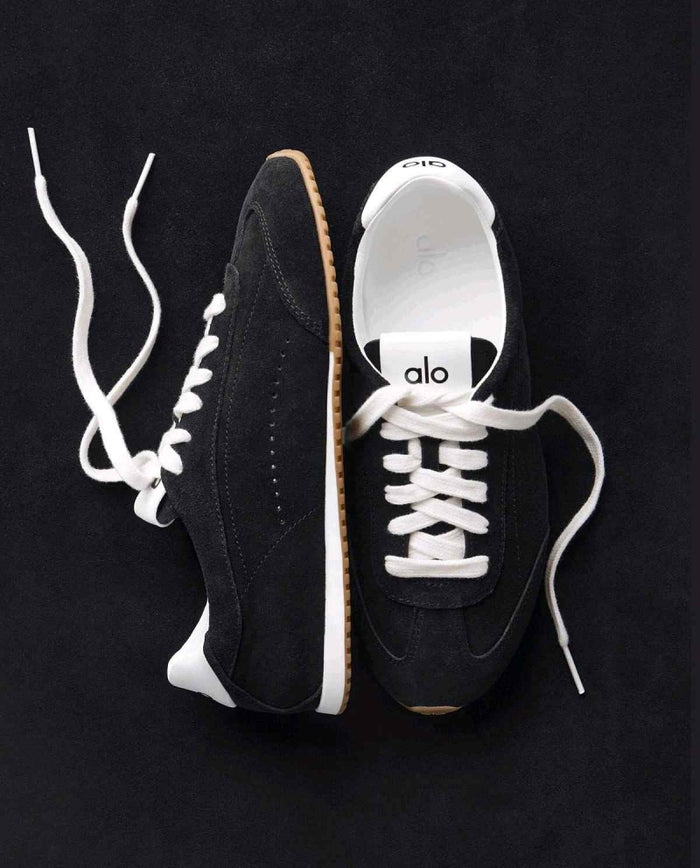 Alo Yoga Sunset Suede Sneakers Black style idea