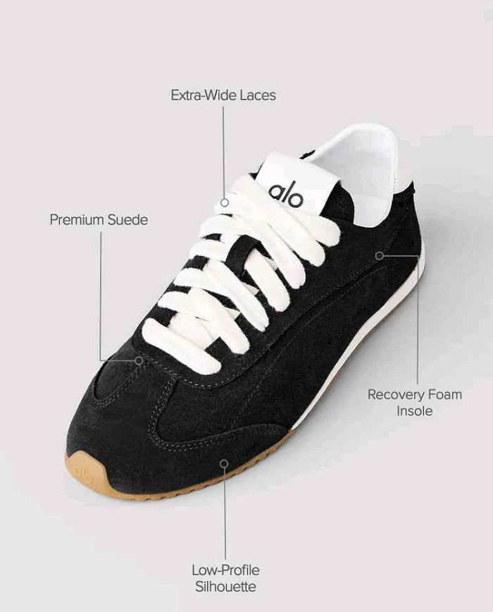 Alo Yoga Sunset Suede Sneakers Black style idea