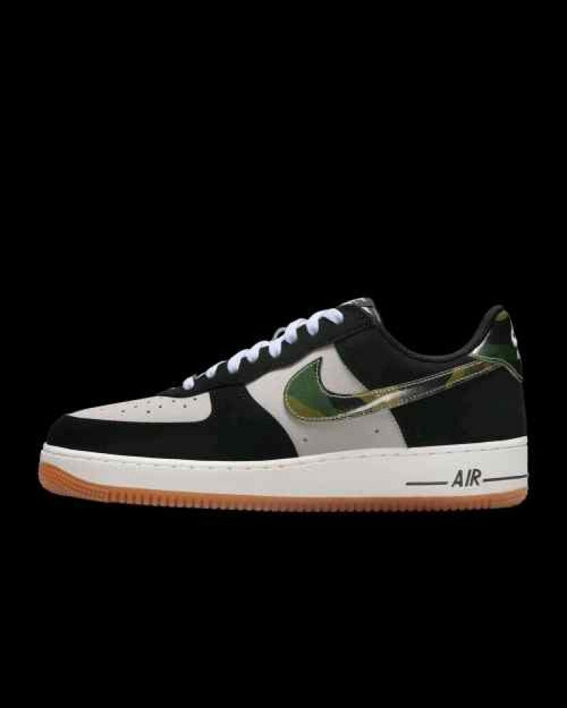 Nike AirForce 1 Low Black Patent Camo Swoosh 337