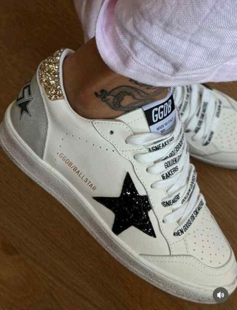 Golden Goose Ball star White Black Gold Ice 5087