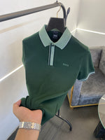 Hugo bos premium imported polo tshirt bottle green