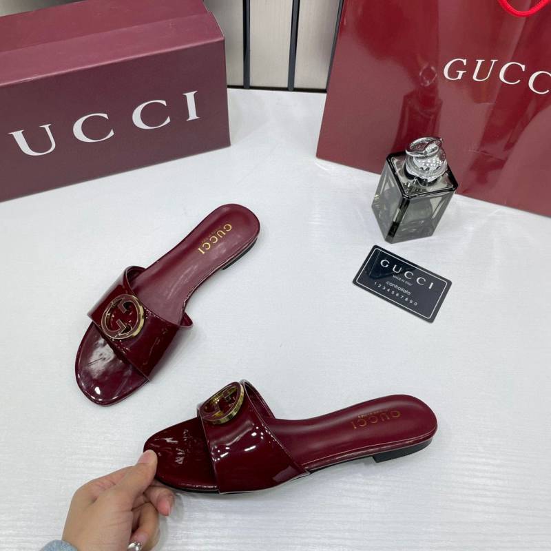 Gucci_Round_Interlocking_G_in_Rosso_Red_Leather_Shiny_Classic_Slides_With_OG_Box_&_Carry_Bag_1892