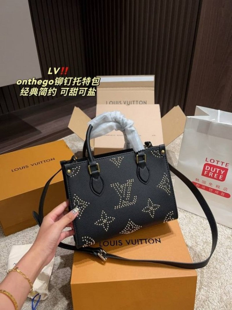 Louis Vuitton_LV M46733 On The Go Premium Leather Tote Bag With OG Double Magnetic Box & Dust Bag (Black - 647)