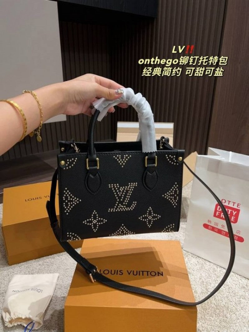 Louis Vuitton_LV M46733 On The Go Premium Leather Tote Bag With OG Double Magnetic Box & Dust Bag (Black - 647)