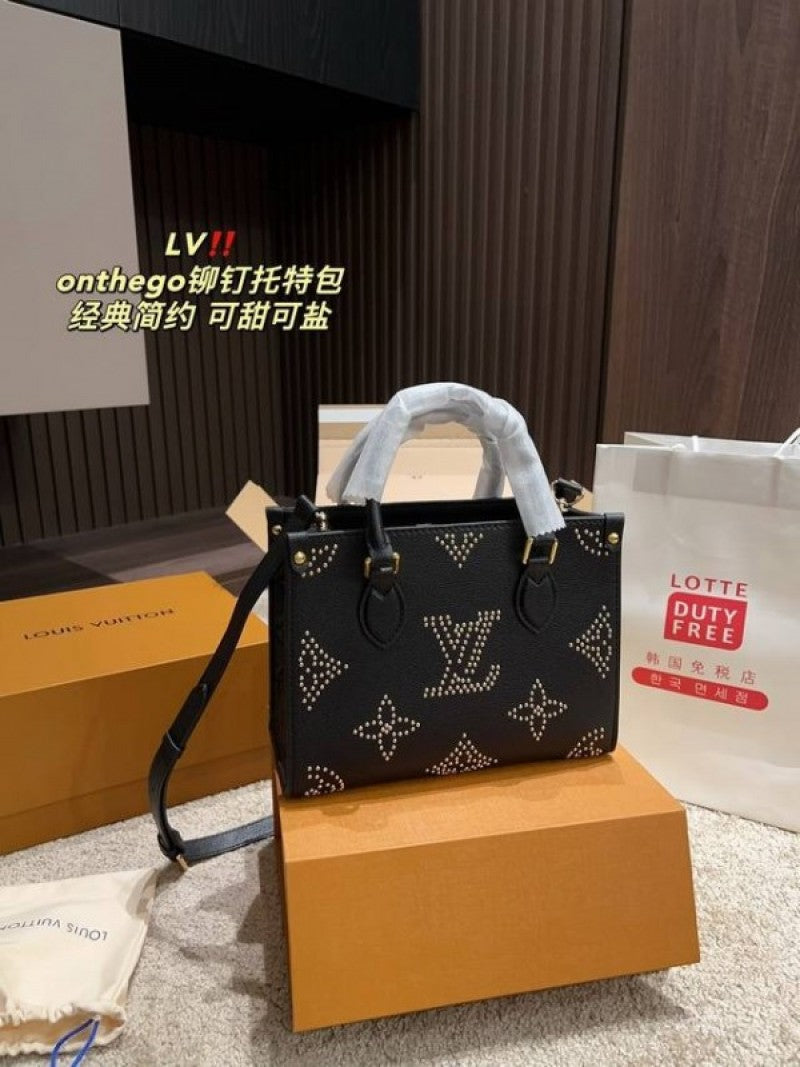 Louis Vuitton_LV M46733 On The Go Premium Leather Tote Bag With OG Double Magnetic Box & Dust Bag (Black - 647)