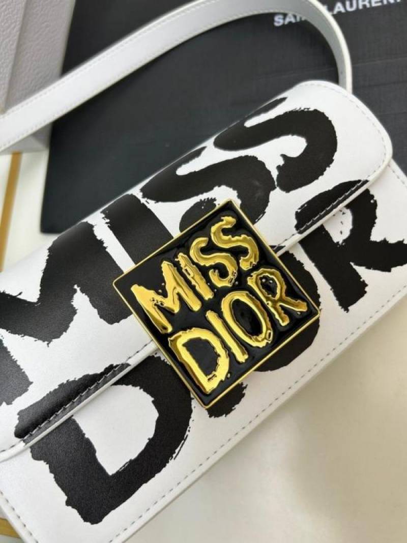 Miss Dioor Luxury Edition Superior Quality Flap Shoulder Bag With OG Box & Dust Bag (White - 1018)