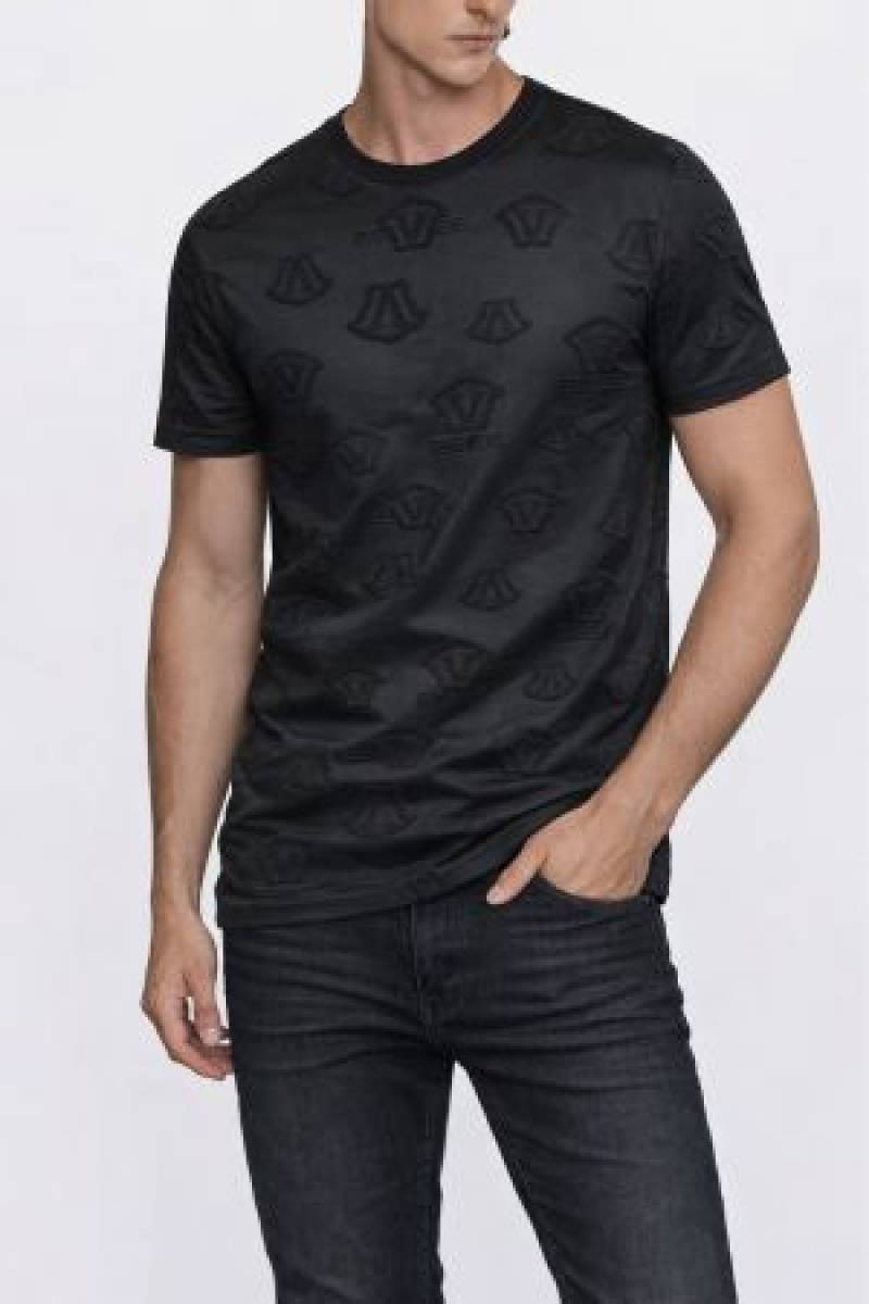 Versace_impoted Full Monogram t-shirt Black