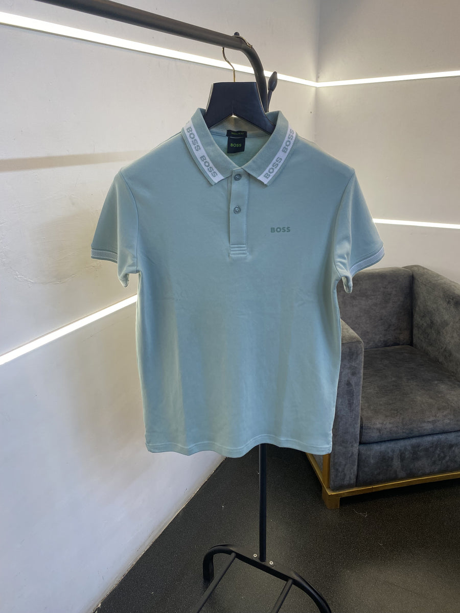 Hugo bos high quality imported polo tshirt light green sale