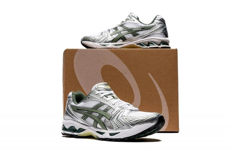 Asics gel kayano 14 white pure silver slate grey sage