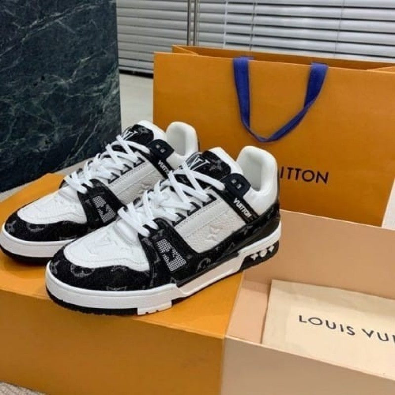 Louis vuitto_nn trainer black white sneaker sale 458