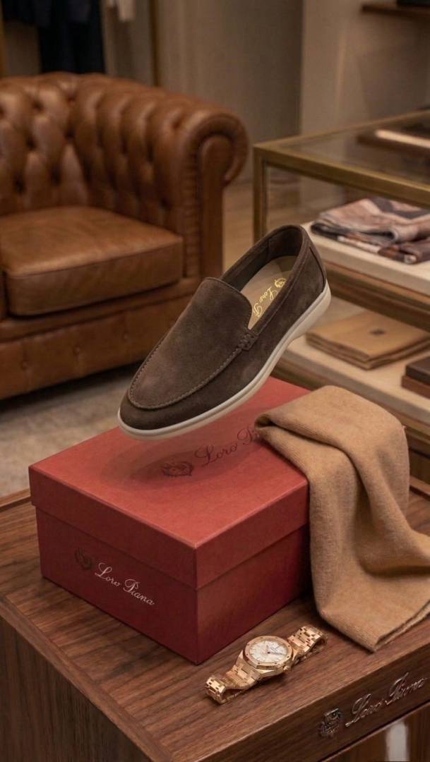 LORO PIANA SUMMER WALKS LOAFER SUEDE BROWN 200