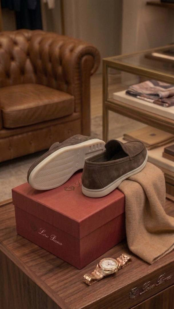 LORO PIANA SUMMER WALKS LOAFER SUEDE BROWN 200