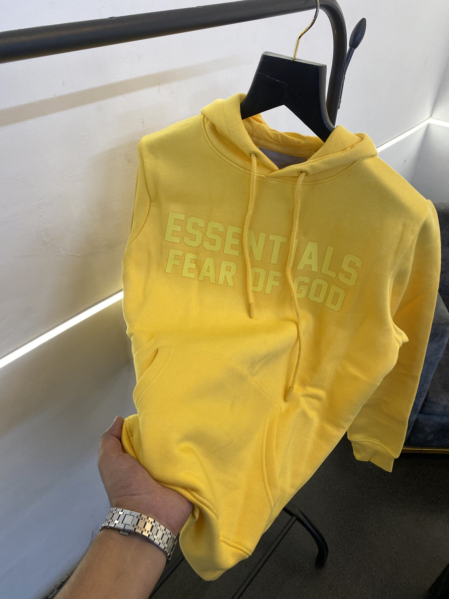 Essentials fear of god imported hoodie yellow sale