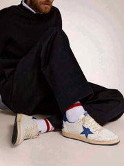 Golden Goose Ball-Star Low White Bluette
