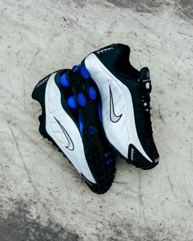 Nike Shox R4 Black Metallic Silver Racer Blue