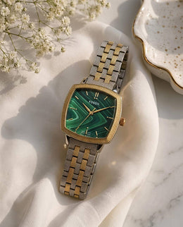 Fossil x Nick Jonas Ladies 2Ton Gold Green 01