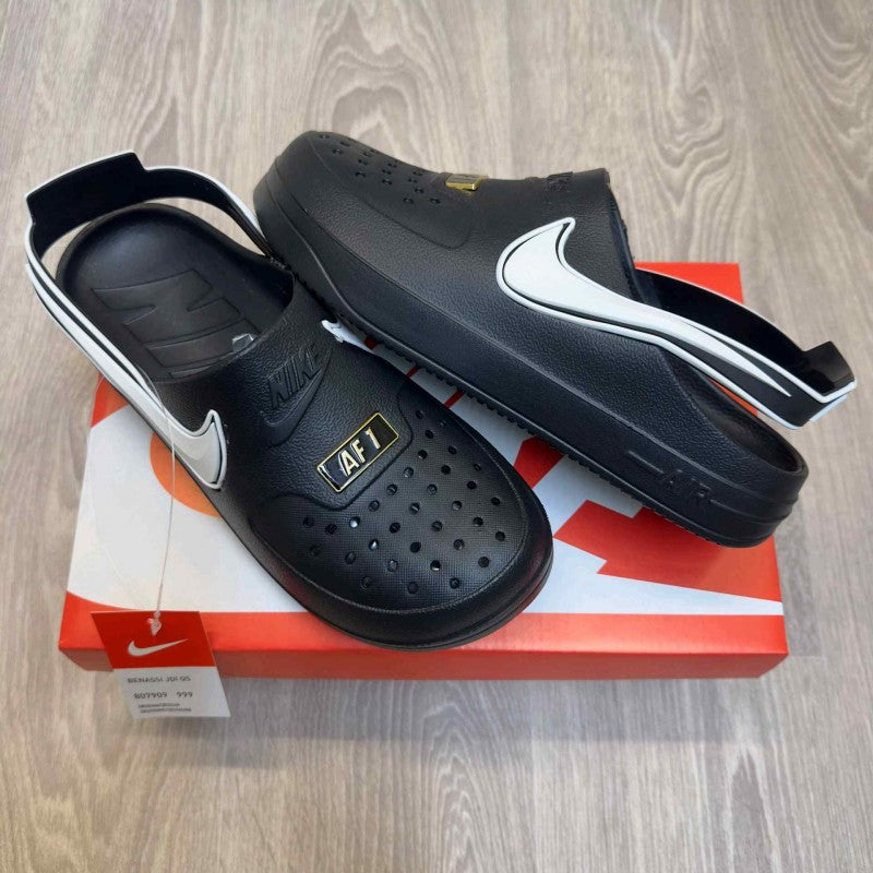 Nike Airforce 1 Swoosh Black Clogs