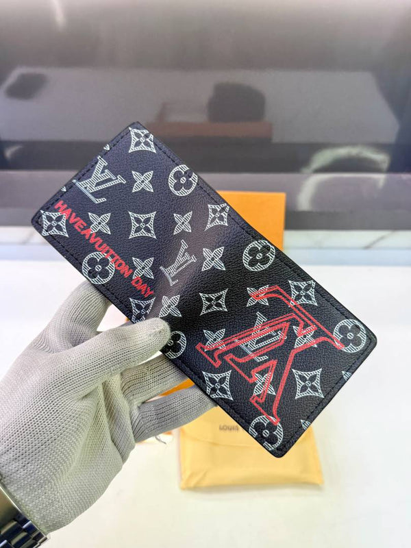 Lv_Loui Black Blue Belt & Wallet Combo Fa 1094