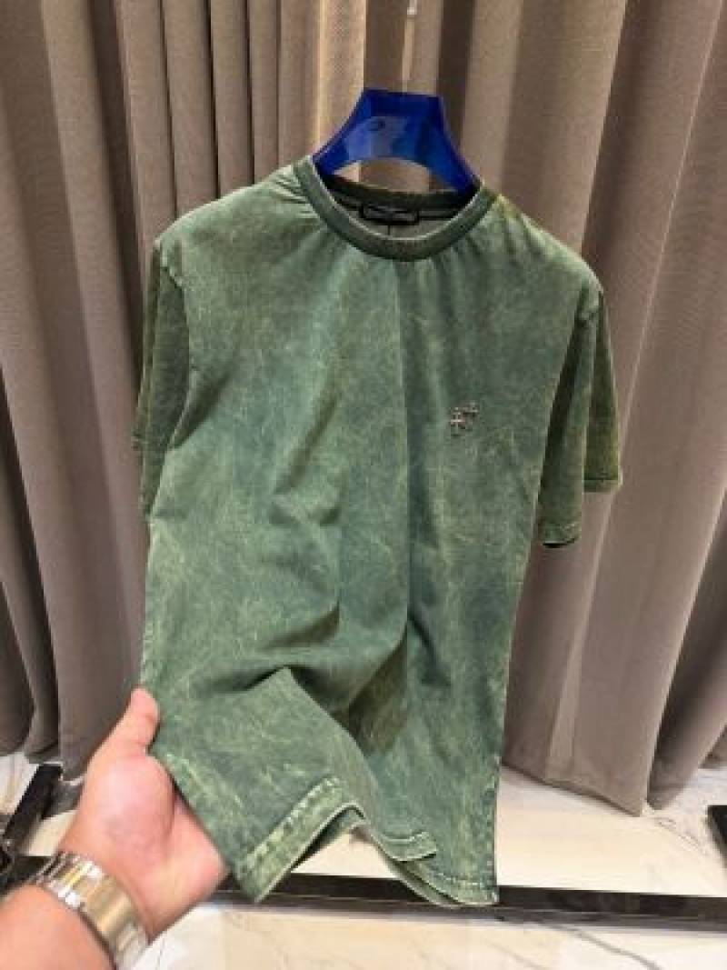 Chrome Heart Chest Logo Drop Shoulder T-shirt Green