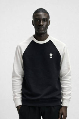 Ami IMPORTED STORE ARTICLE SWEATSHIRT BLACK WHITE