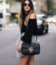 GG Marmont Matelasse Premium Shoulder Bag With OG Box & Premium Dust Bag (Black 250)
