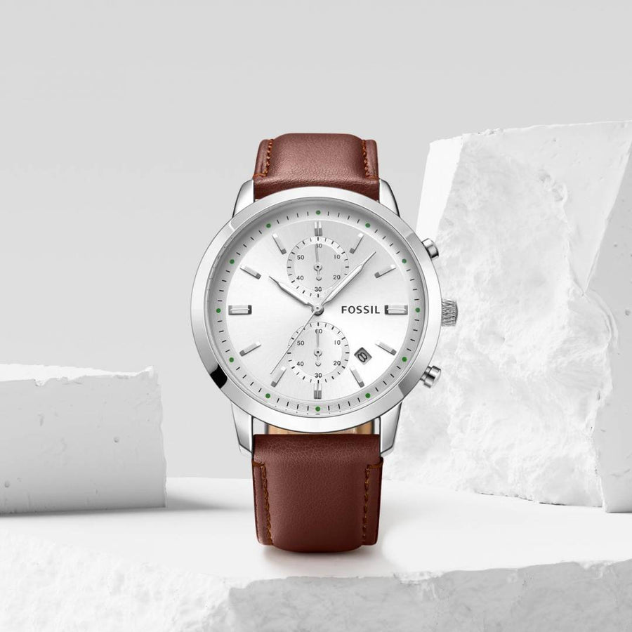Fossil Townsman Chronograph DarcBrown-Silver-White