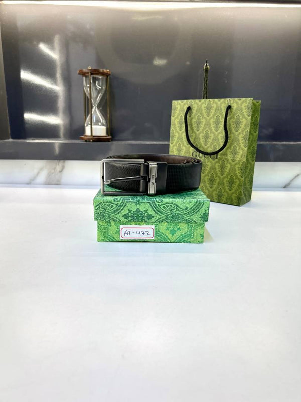 Gucci Black Reversible Belt Fa 471