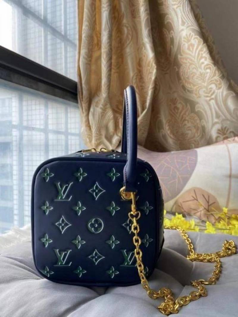 Louis Vuitton LV Limited Edition New Square Bag With Dust Bag (Navy Green - 964)
