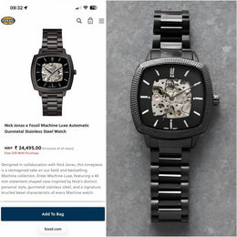 Fossil x Nick Jonas Machine Luxe Automatic full black