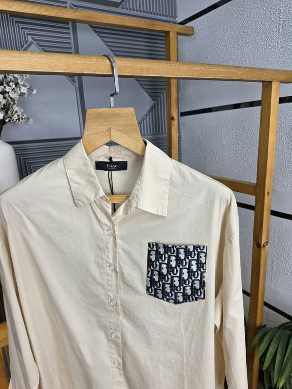 Dio Back Print Shirt Cream S110-CR