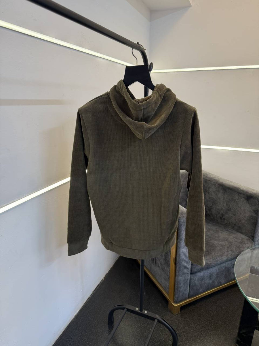 Hugo bos olive imported hoodie with embroidery logo and two side pocket