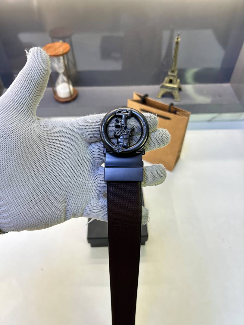 Coach Mat Grey Reversible Belt Fa 896