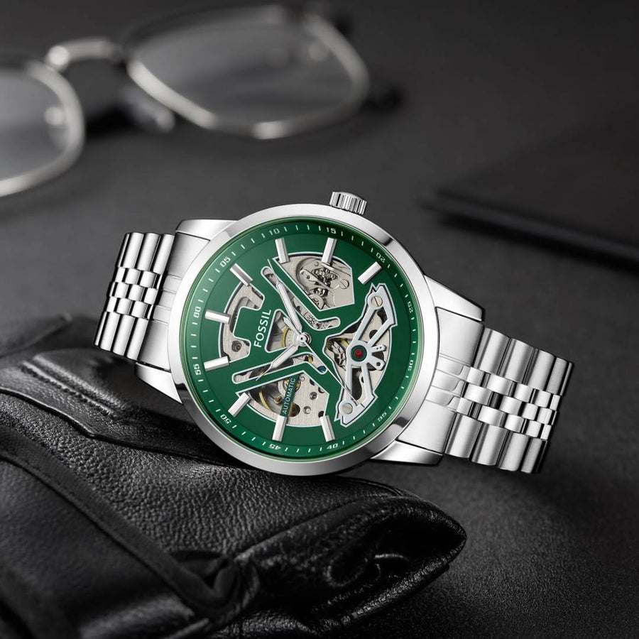 Fossil Tourbilln Automatic Silver-Green