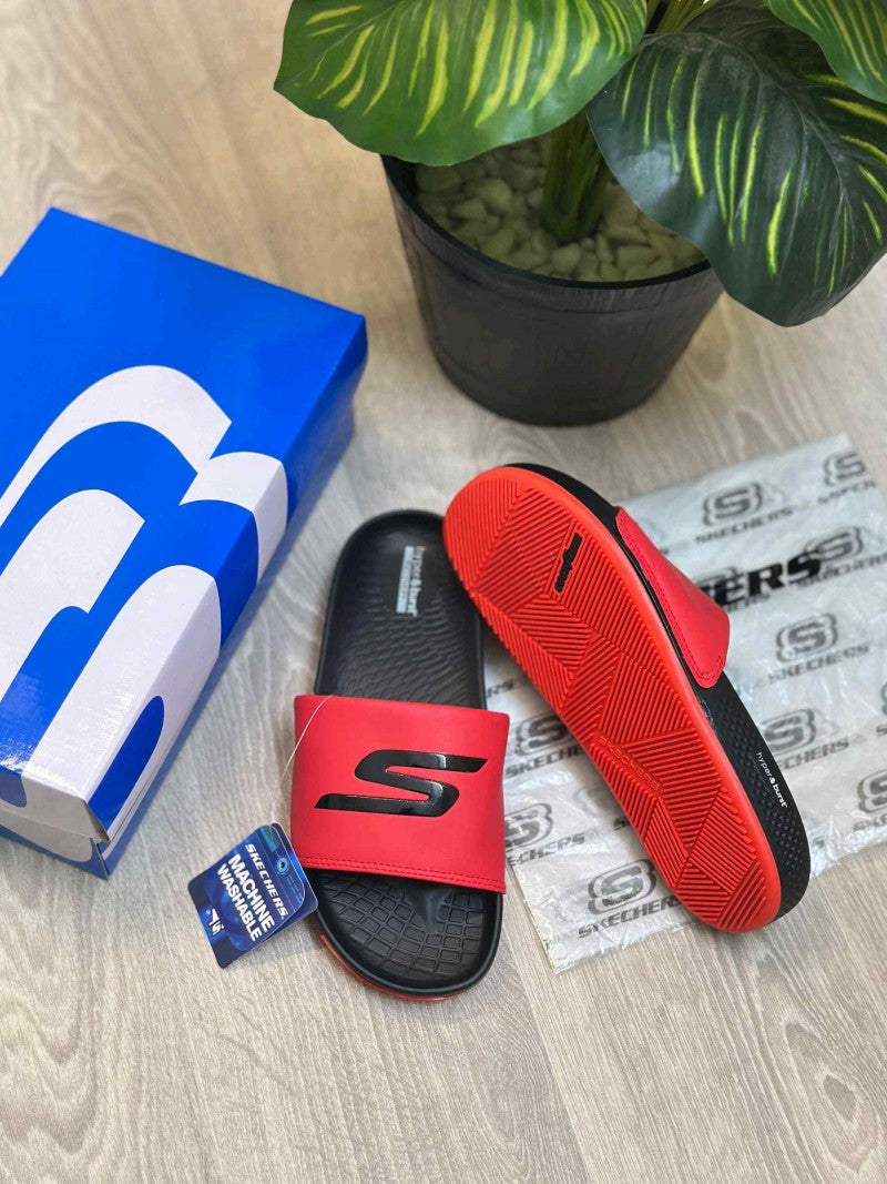 Skechers Hyper Burst Go Recover ArchFit Premium Red Black Flip-Flop