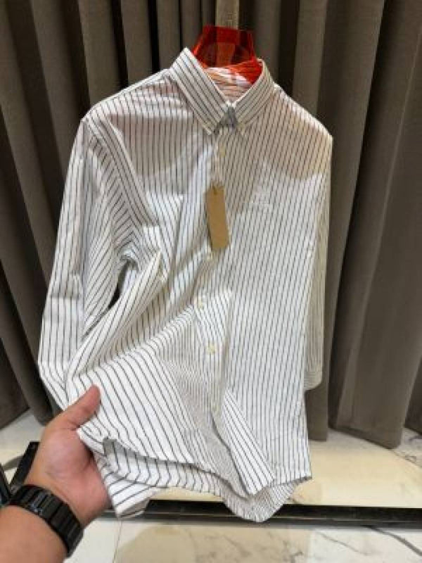 Lorro Pianna Chest Logo Lining Full Sleeves Shirt White