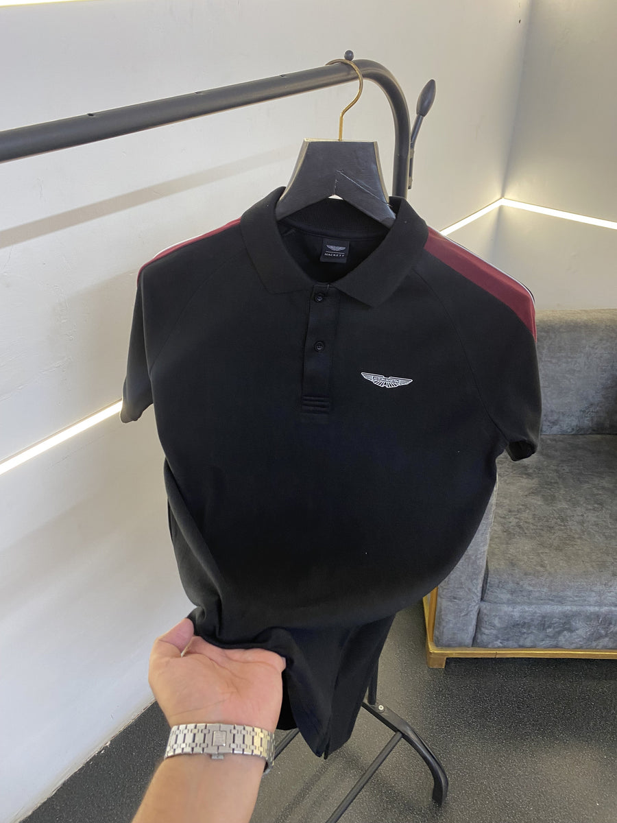 Hackett aston martin imported polo tshirt black